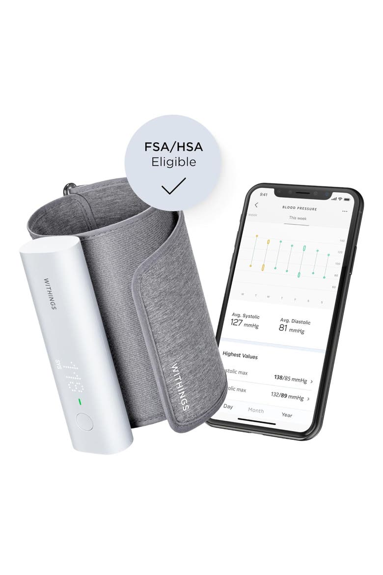 BPM Connect - Tensiometer, clinically validated, blood pressure, arm measure, Wi-Fi & Bluetooth sync, Alternate, color, Grey