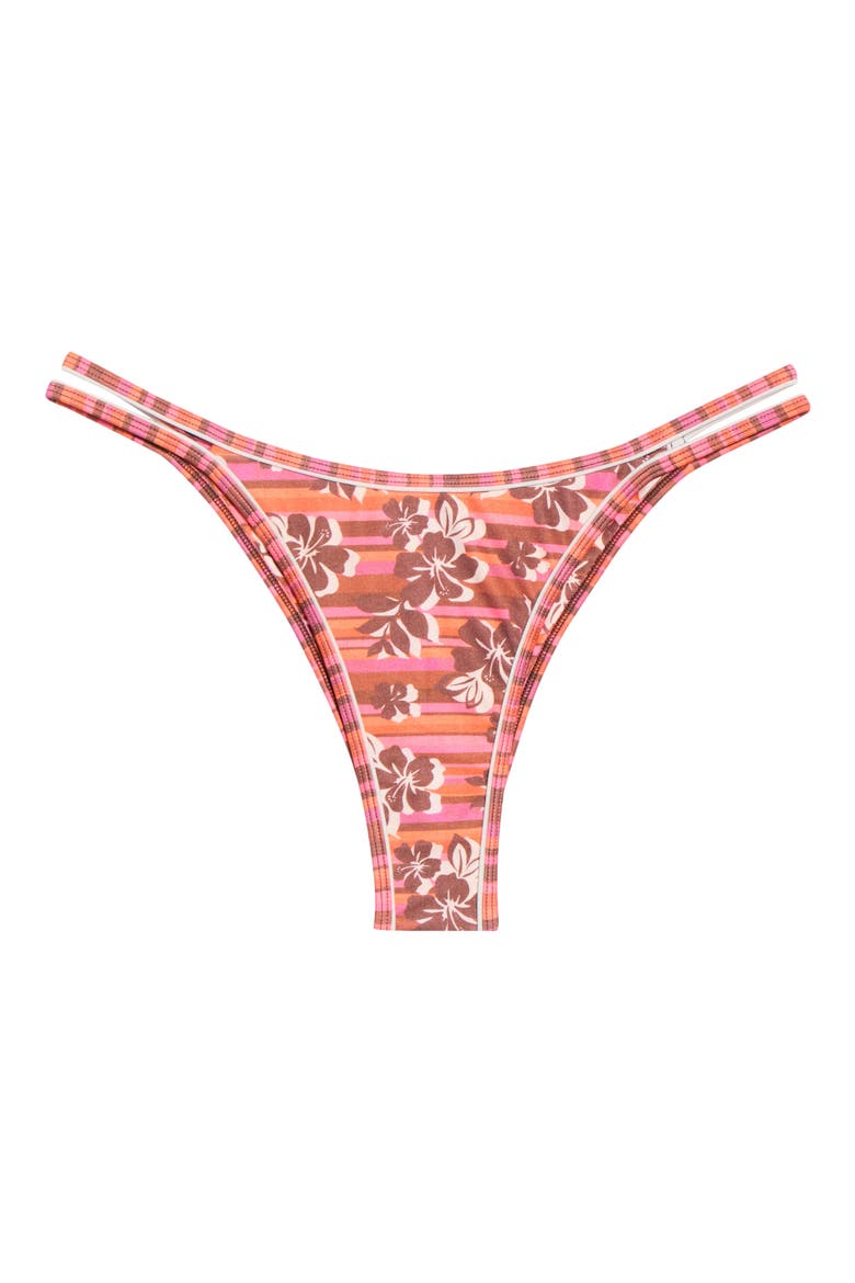 Double Bind Strappy Bikini Bottoms, Alternate, color, SUNKISSED STRIPE