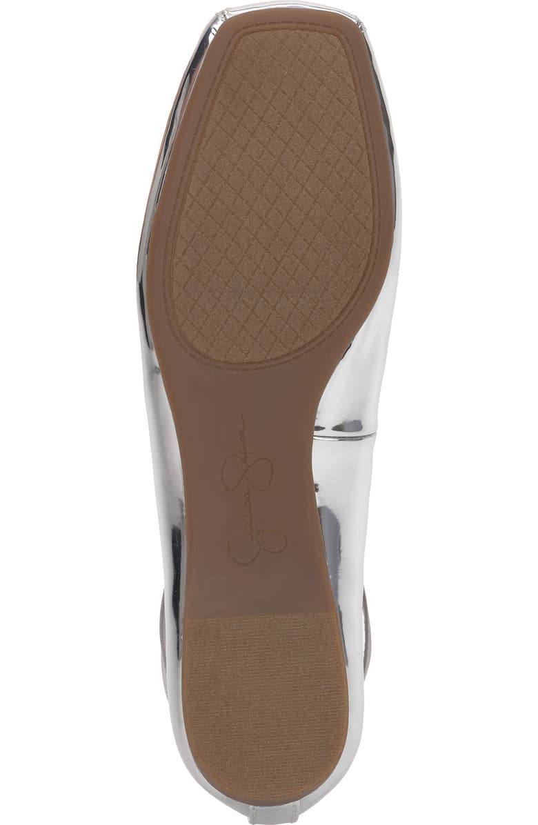 Jessica Simpson 'Mandalaye' Leather Flat, Alternate, color, Silver