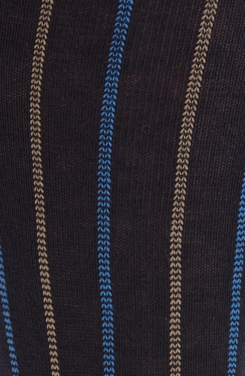 Nordstrom Vertical Stripe Cotton Blend Dress Socks In Black