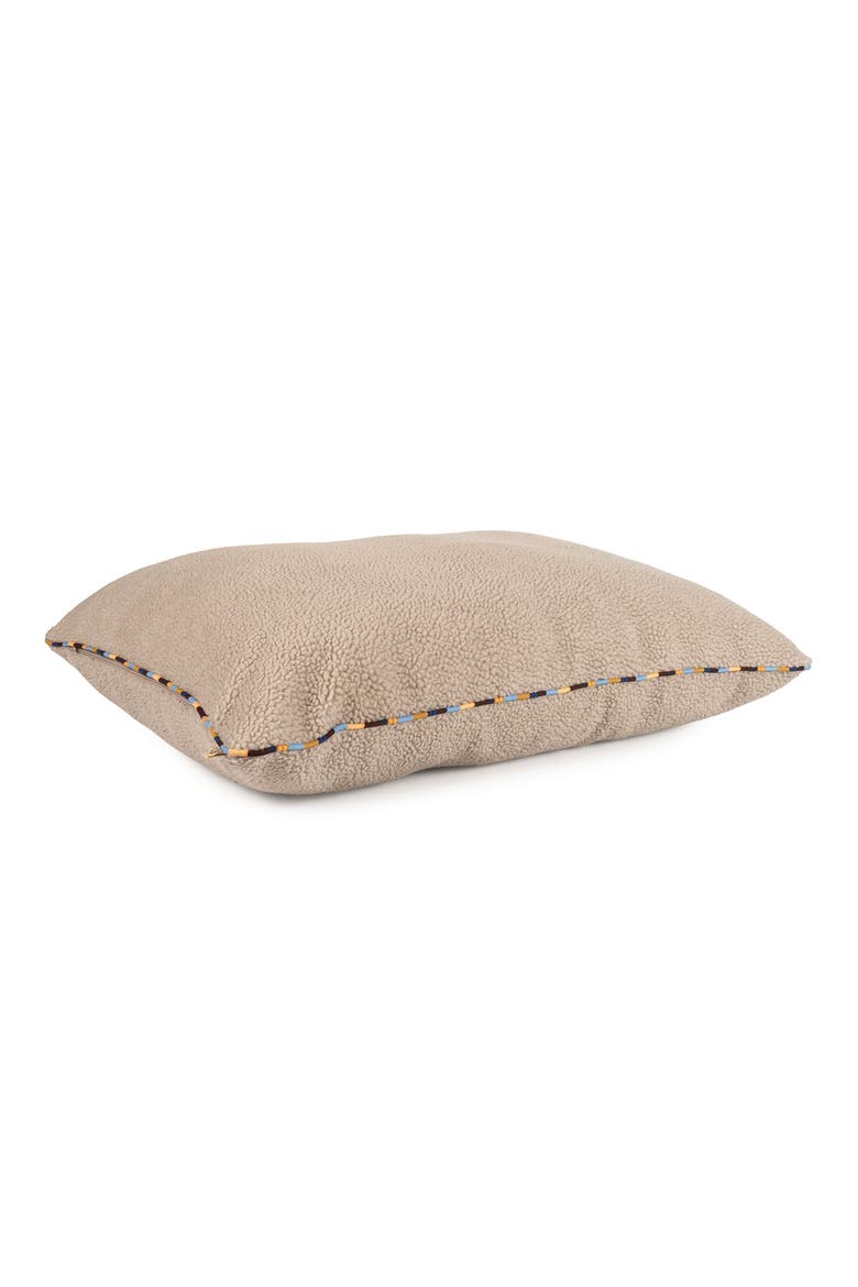 Orthopedic Foam High Pile Fleece Pillow Pet Bed, Main, color, STONE