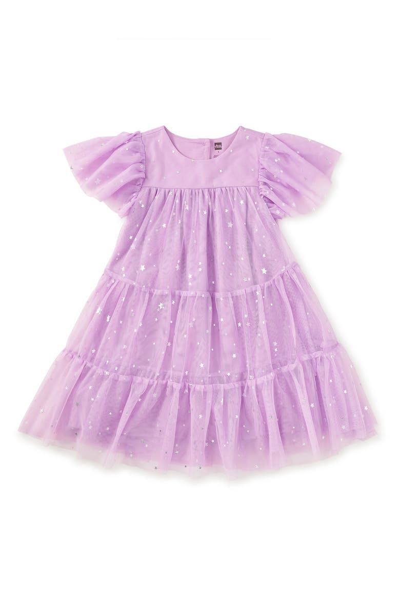 Tiered Tulle Sparkle Dress, Main, color, Shimmer Sky