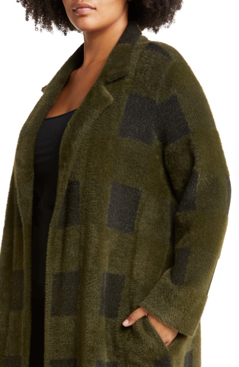 Liverpool Los Angeles Buffalo Plaid Sweater Coat, Alternate, color, 