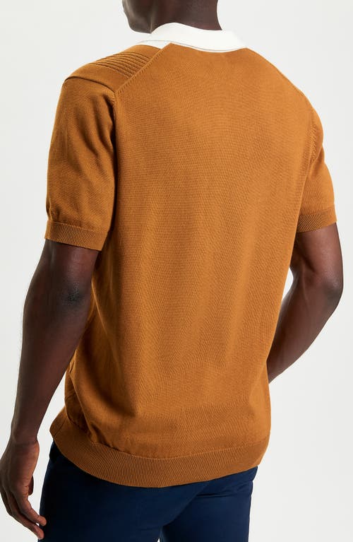 BEN SHERMAN BEN SHERMAN TEXTURED BLOCK STRIPE KNIT POLO 