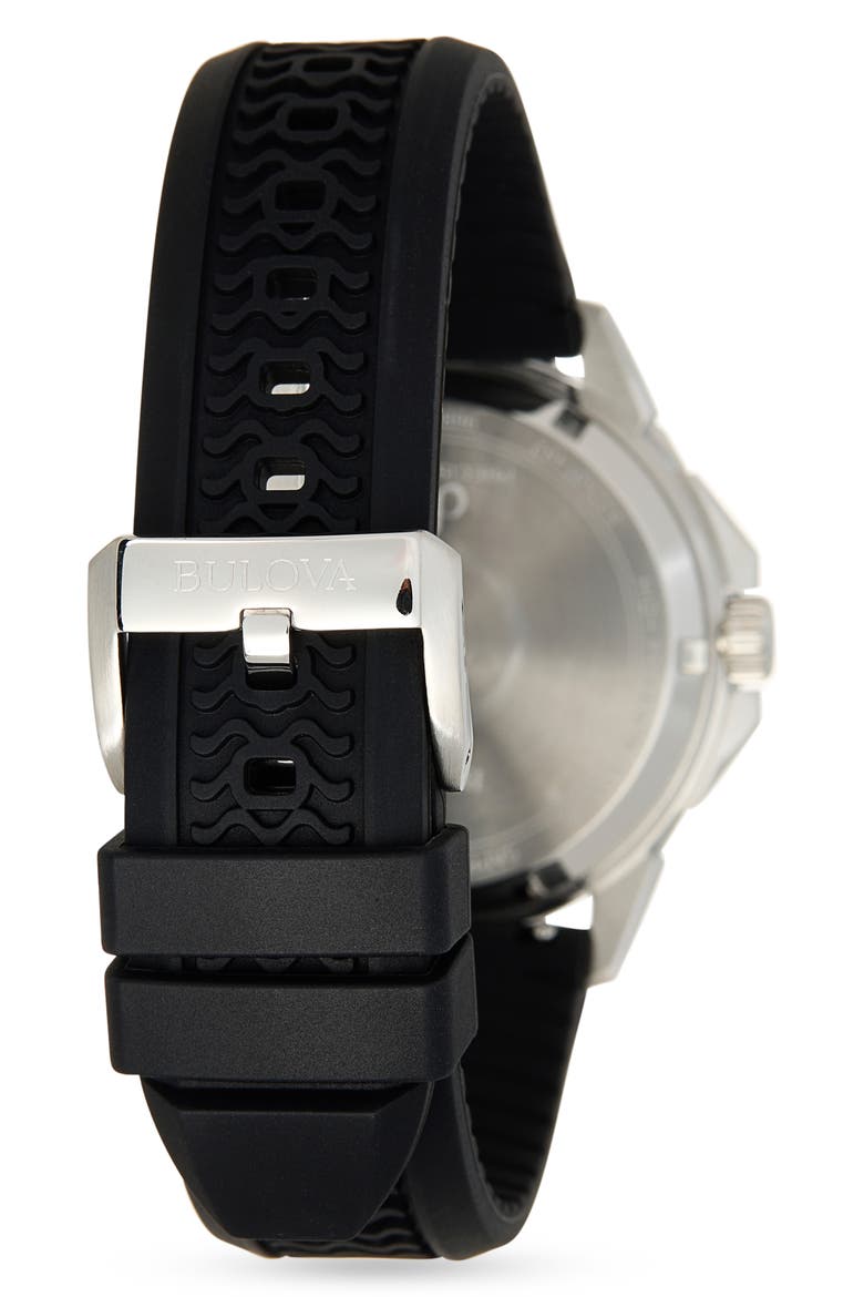 Marine Star Silicone Strap Watch, 43mm, Alternate, color, BLACK