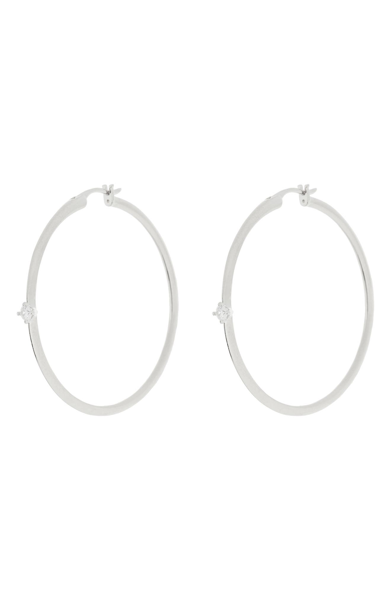 Nadri Zoe Cubic Zirconia Medium Hoop Earrings