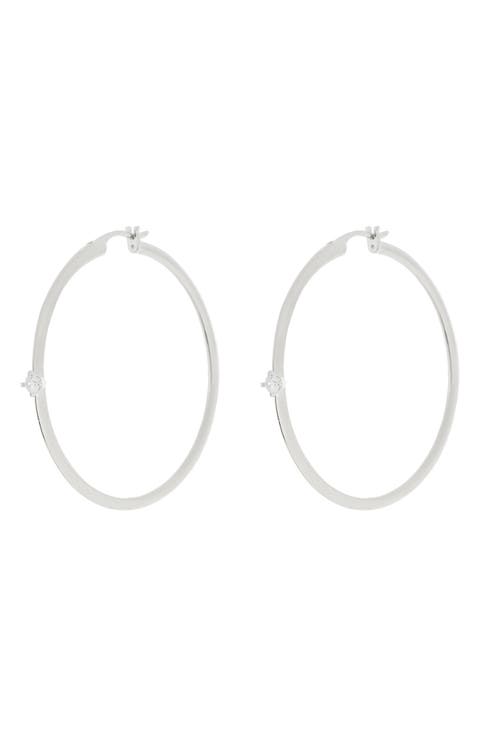 Zoe Cubic Zirconia Medium Hoop Earrings