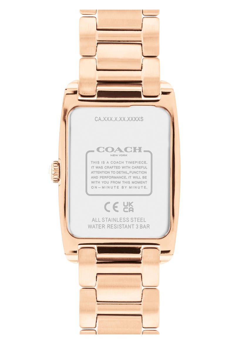 Reese Crystal Rectangular Bracelet Watch, 24mm, Alternate, color, ROSE GOLD