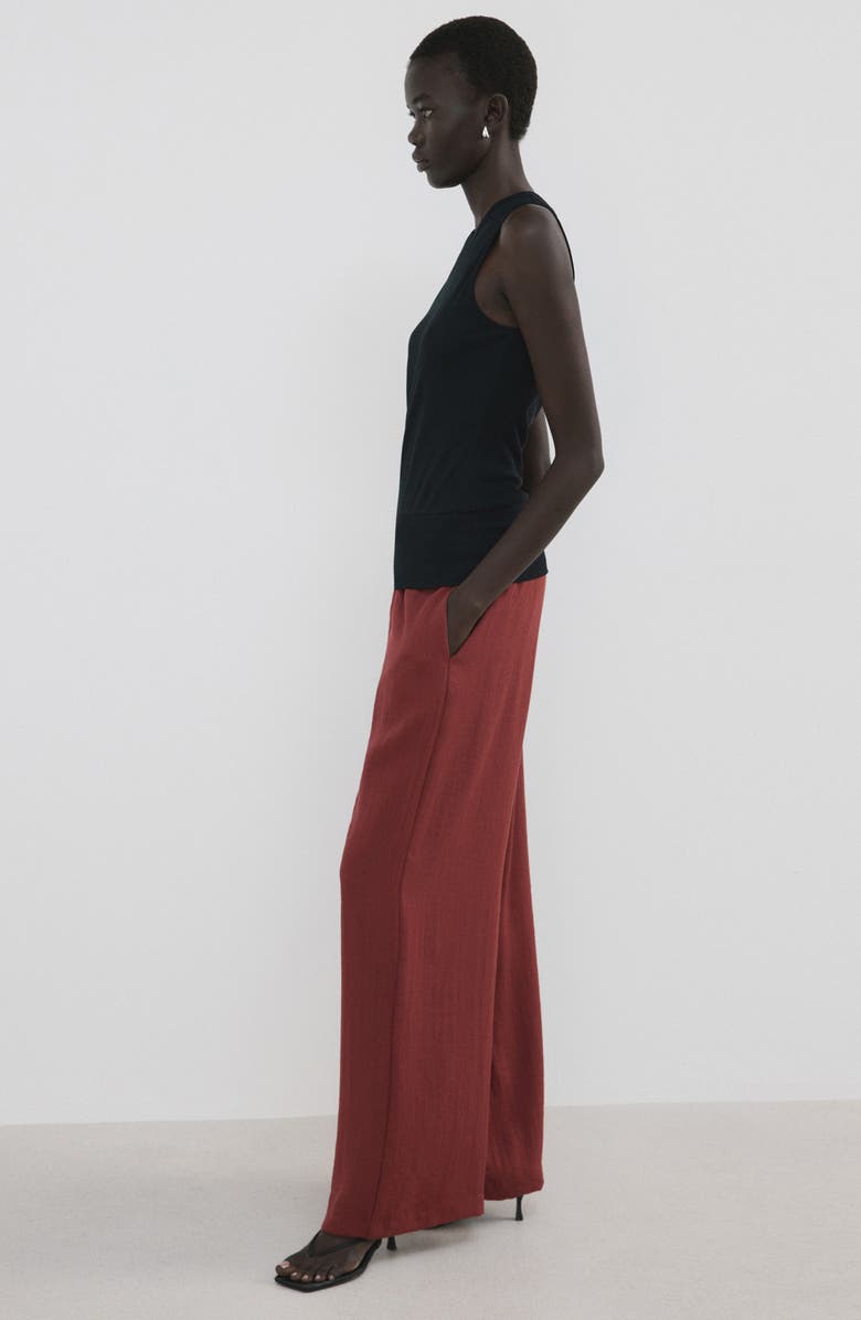 MANGO High Waist Palazzo Pants, Alternate, color, Red