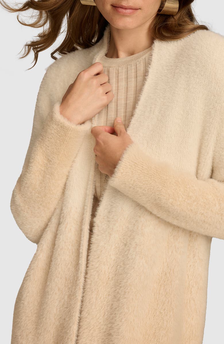 Donna Karan New York Ombré Open Front Cardigan, Alternate, color, Ivory/ Biscuit