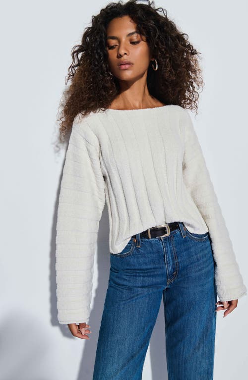 NATION LTD NATION LTD RONAN RIB COTTON BLEND VELOUR SWEATER