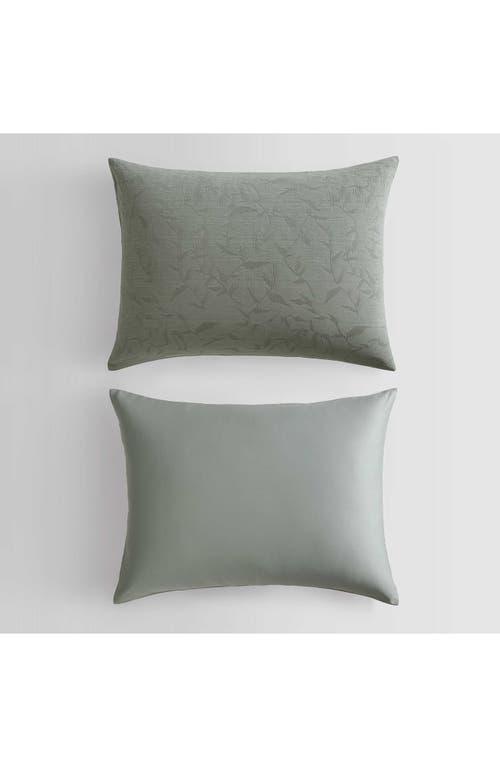 Calvin Klein Branching Leaves Duvet Cover & Sham Set In Moss