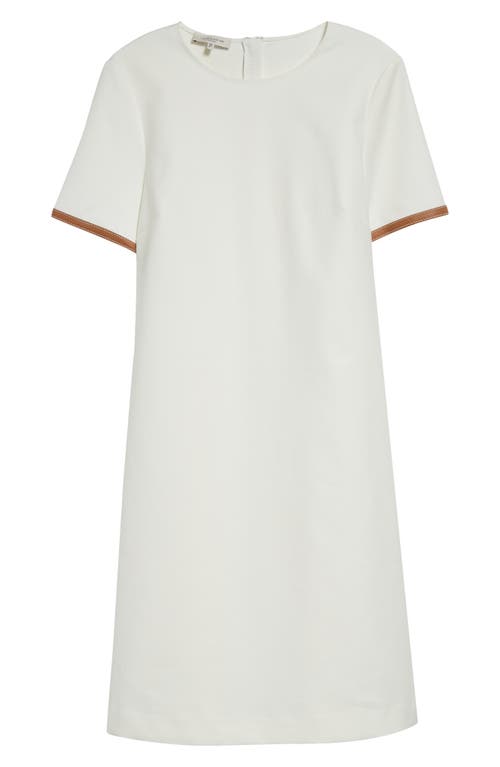 Lafayette 148 New York Short Sleeve Cotton Twill A-line Dress In White