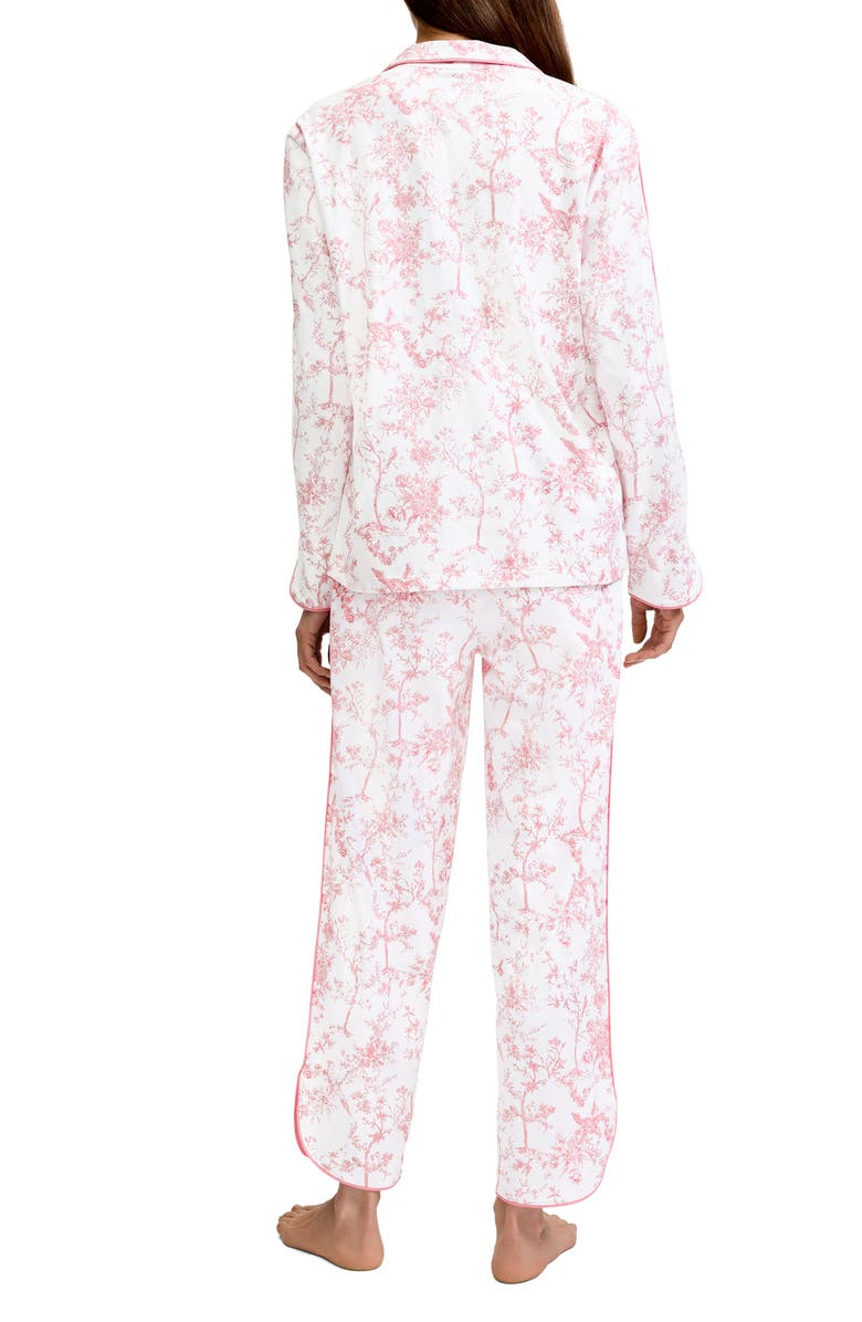 Petite Plume Print Tulip Pima Cotton Pajamas, Alternate, color, Pink