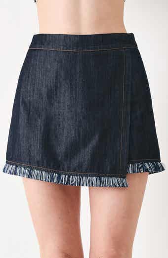 Fringe Hem Wrap Skort