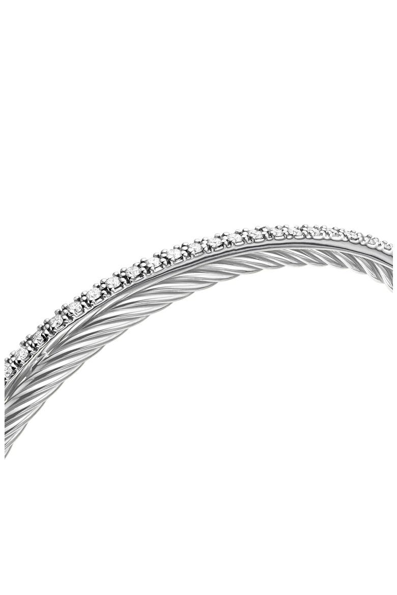 Crossover Link Bracelet in Sterling Silver with Diamonds, 3mm, Alternate, color, SILVER/ DIAMOND