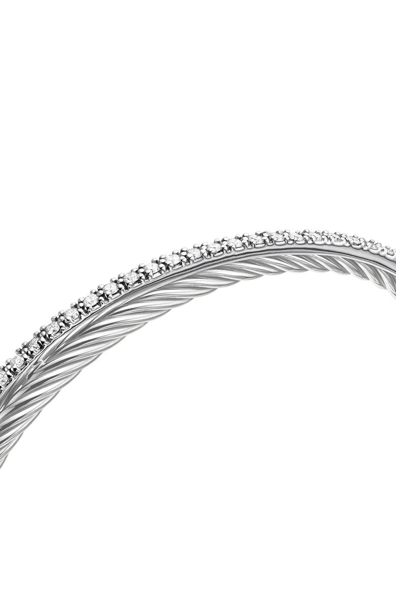 David Yurman Crossover Link Bracelet in Sterling Silver with Diamonds, 3mm, Alternate, color, 