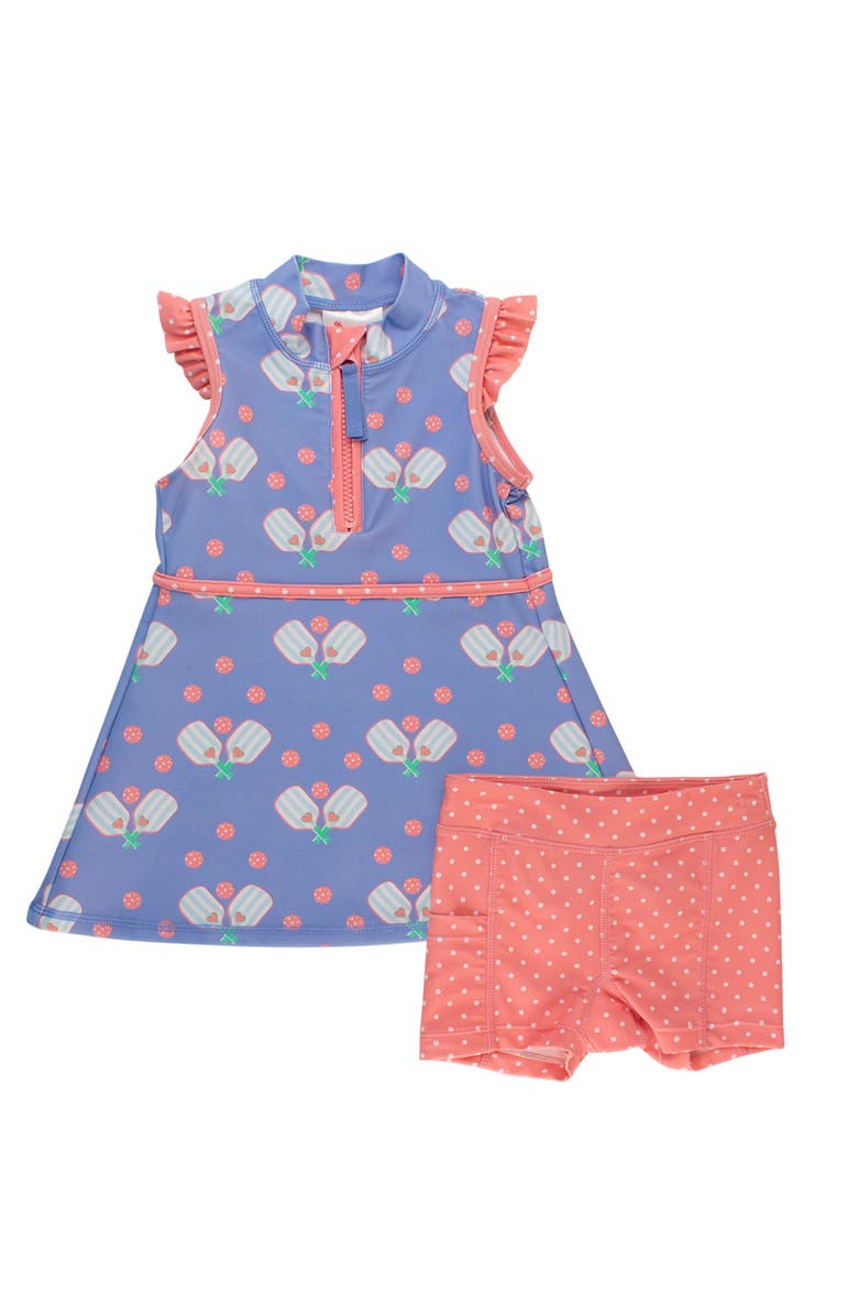 RuffleButts UPF50 Sleeveless Zip Ruffle Sleeve Active Dress, Main, color, 