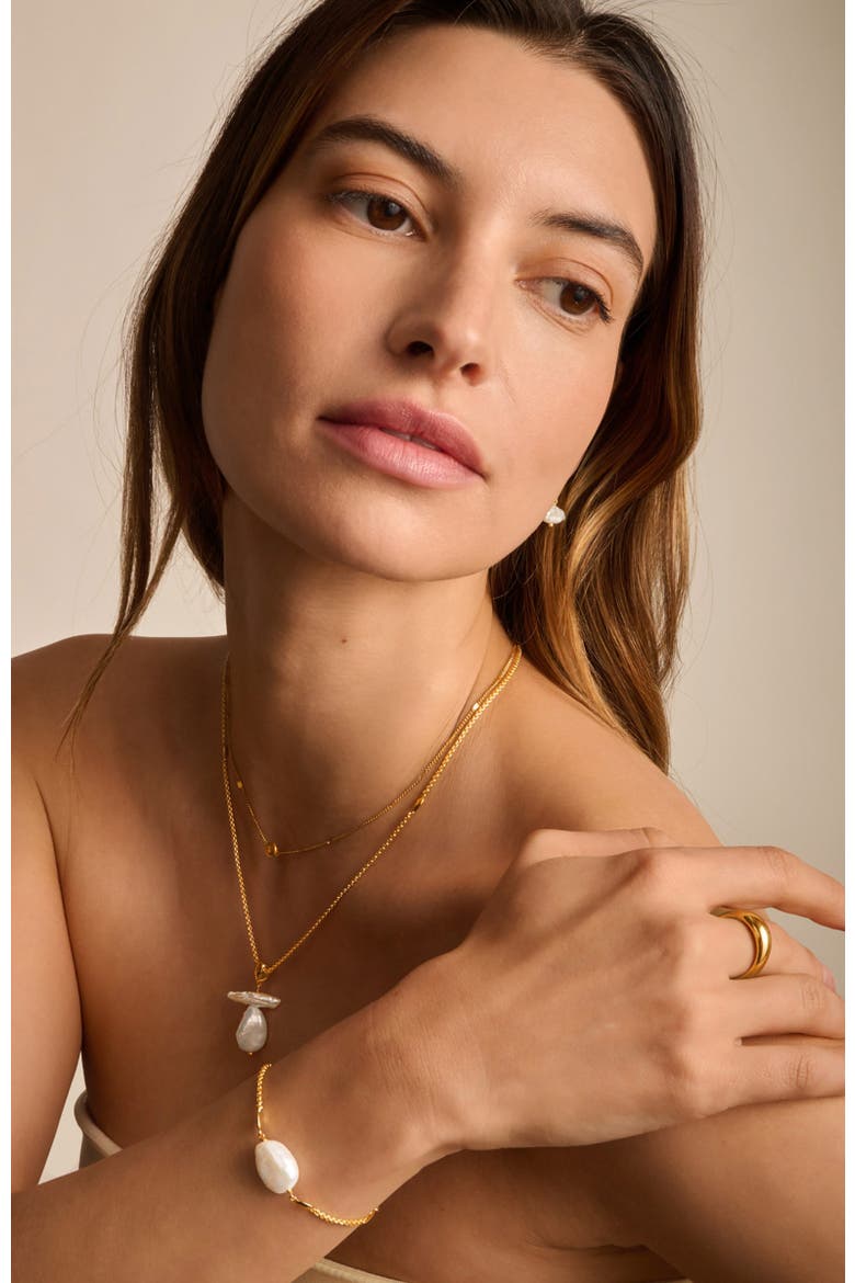 Sol Pearl Bracelet, Alternate, color, Gold