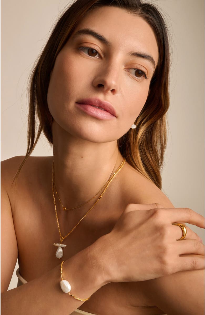 Katie Loxton Sol Pearl Bracelet, Alternate, color, Gold Coated