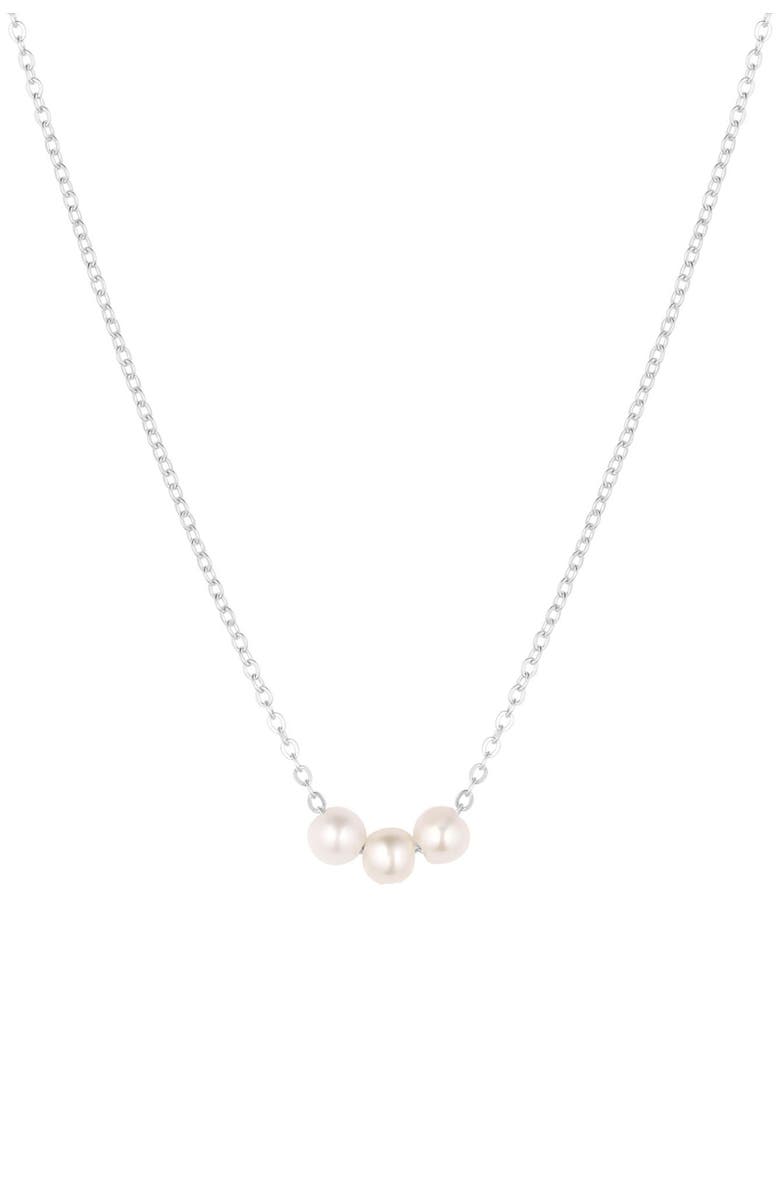Set & Stones Caroline Pearl Necklace, Main, color, Silver