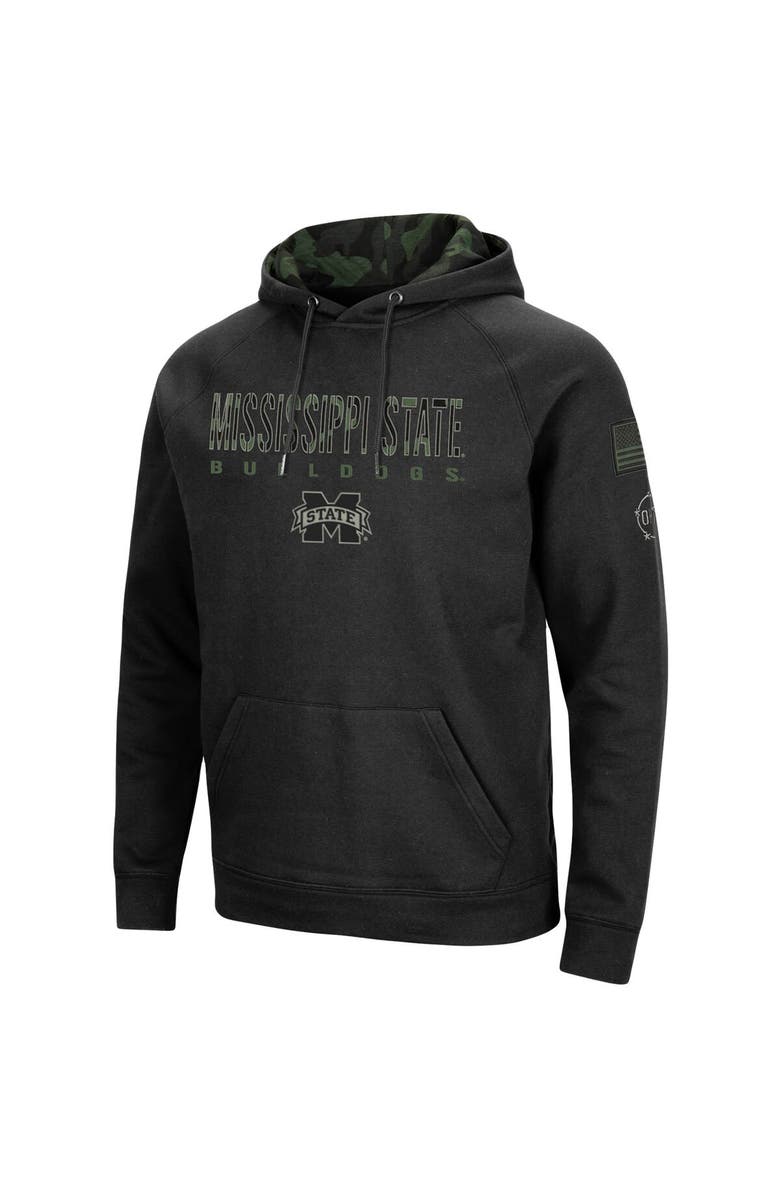 COLOSSEUM Men's Colosseum Black Mississippi State Bulldogs OHT Military Appreciation Camo Pullover Hoodie, Alternate, color, Black