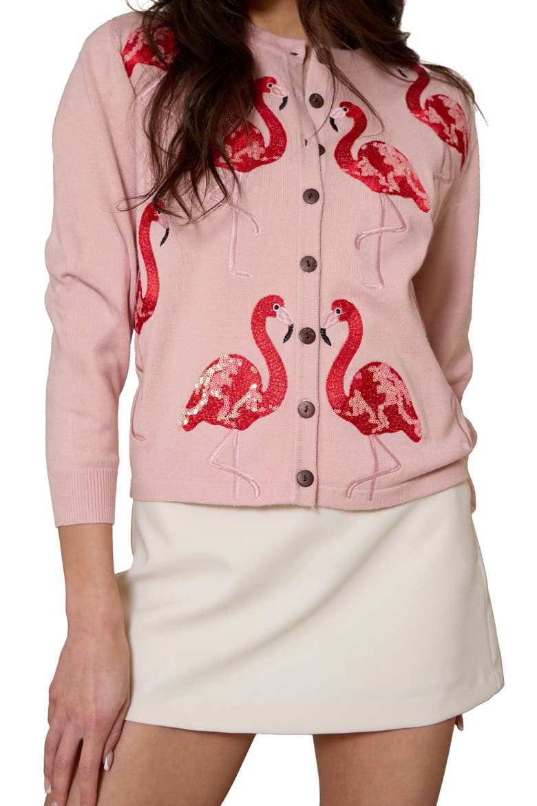 Flamingo Cardigan, Alternate, color, PINK