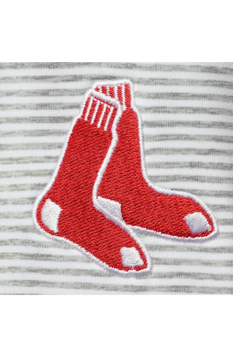 vineyard vines Women's Vineyard Vines Heather Gray Boston Red Sox Stripe Sankaty Half-Zip Pullover Top, Alternate, color, Heather Gray