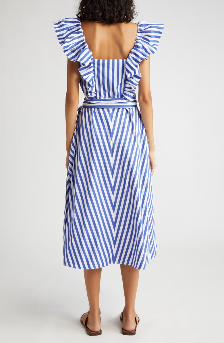 Polo Ralph Lauren Avlne Stripe Ruffle Cotton Midi Wrap  display picture 1