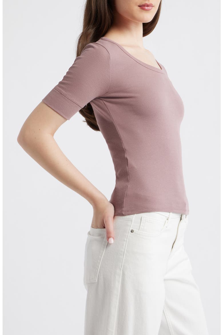 Camiseta Louise Semisheer Cotton Rib T-Shirt, Alternate, color, LIGHT/ PASTEL PURPLE