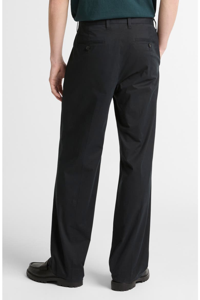 Louie Pleated Stretch Cotton Pants, Alternate, color, BLACK