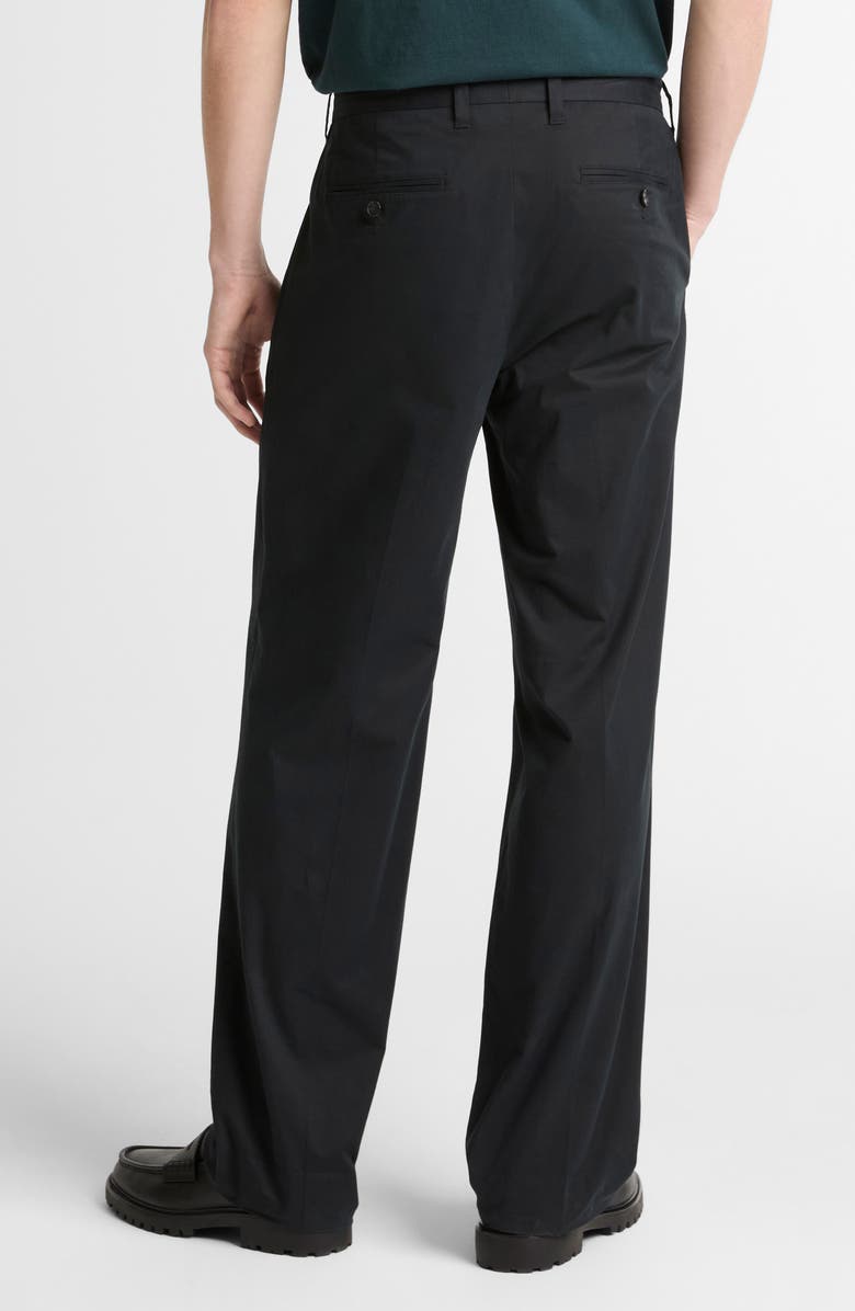 Vince Louie Pleated Stretch Cotton Pants, Alternate, color, Black