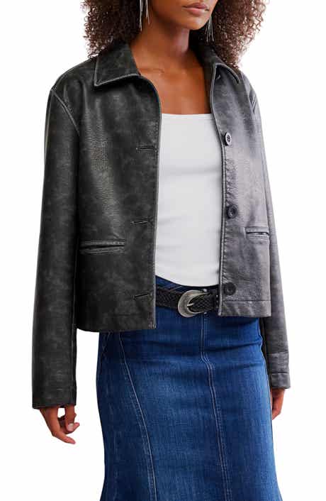 Free People Hera Faux Leather Jacket