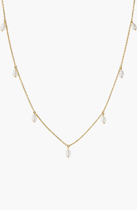 Tiny Pearl Station Necklace