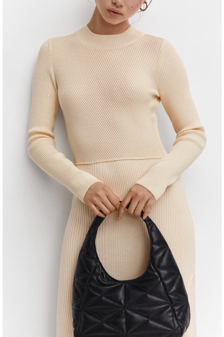 Long Sleeve Ribbed Sweater Dress, Alternate, color, ECRU