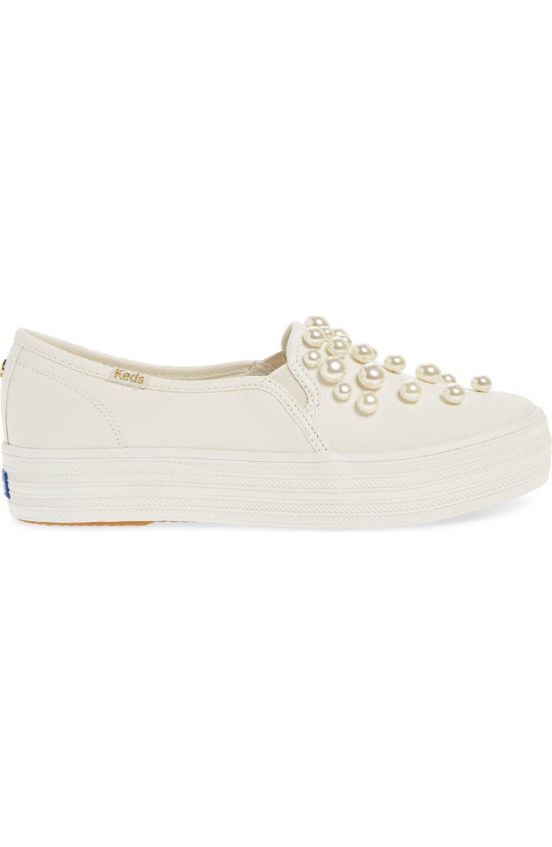 Keds<sup>®</sup> x kate spade new york triple decker embellished slip-on sneaker, Alternate, color,