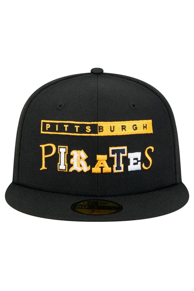 Men's New Era Black Pittsburgh Pirates Ransom 59FIFTY Fitted Hat, Alternate, color, Black