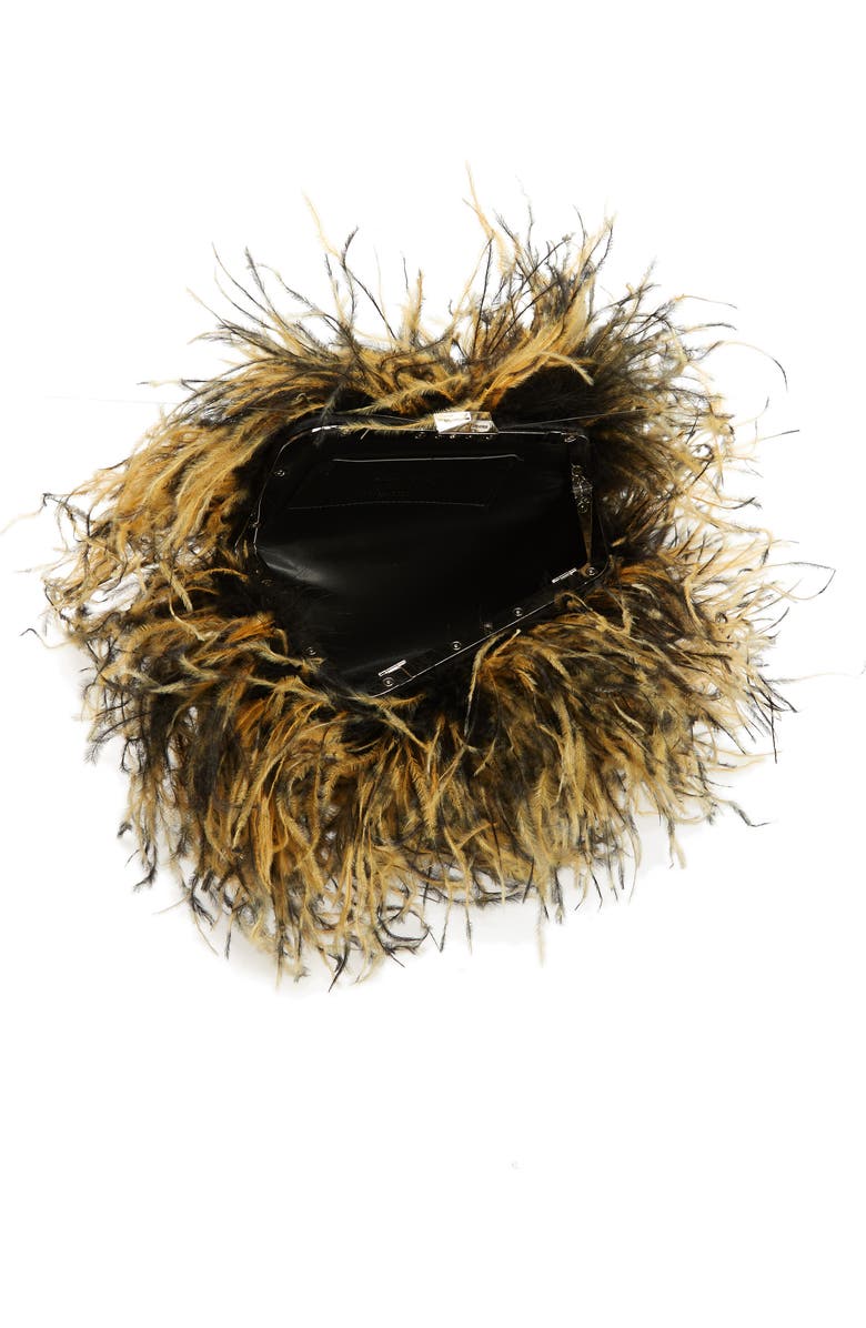 The Attico Midnight Feather Frame Clutch, Alternate, color,