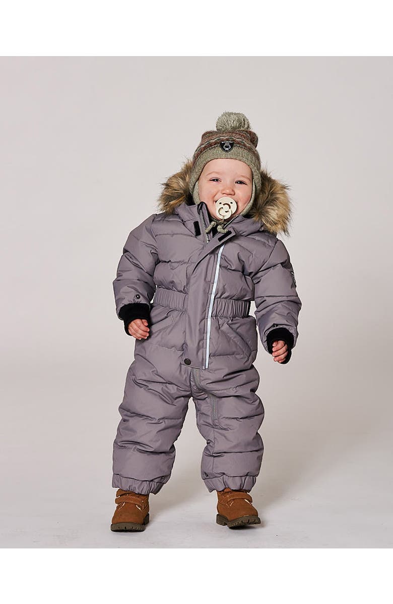 Deux par Deux Lined Knit Pompom Hat with Ear Flaps, Main, color, Green And Brown