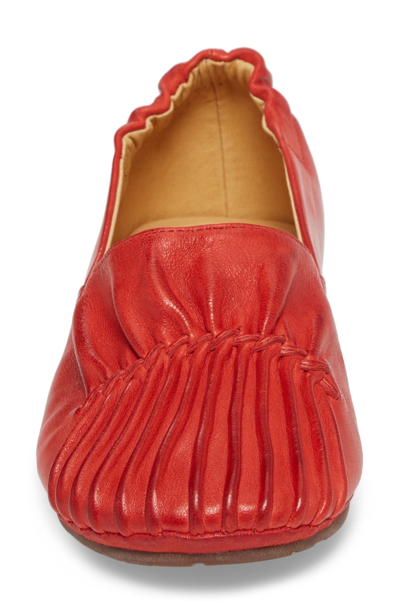 Cam II Pleated Flat, Alternate, color, RED LEATHER