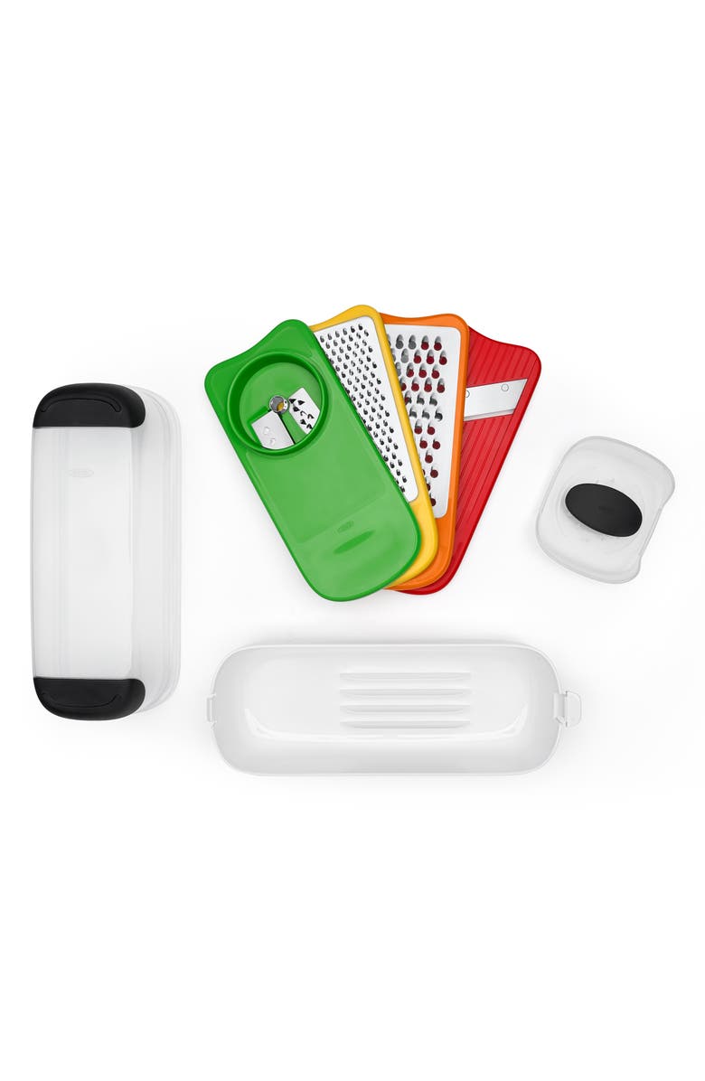 OXO 7-Piece Spiralize, Grate & Slice Set, Main, color, 