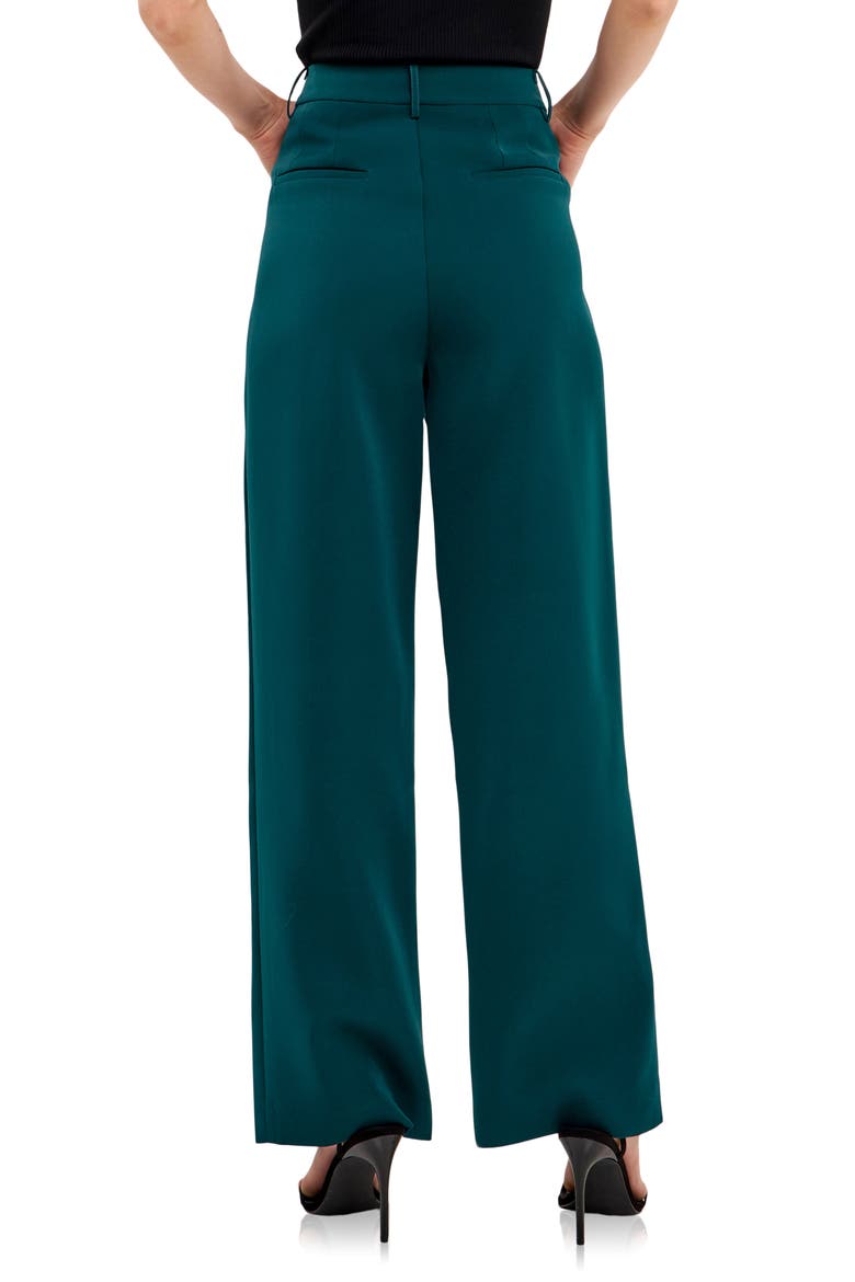 Classic Pleated Suit Trousers, Alternate, color, EMERALD