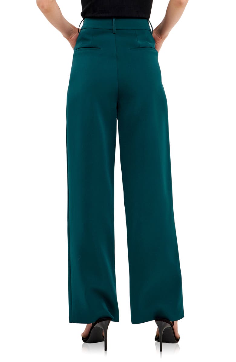 Endless Rose Classic Pleated Suit Trousers, Alternate, color, Emerald