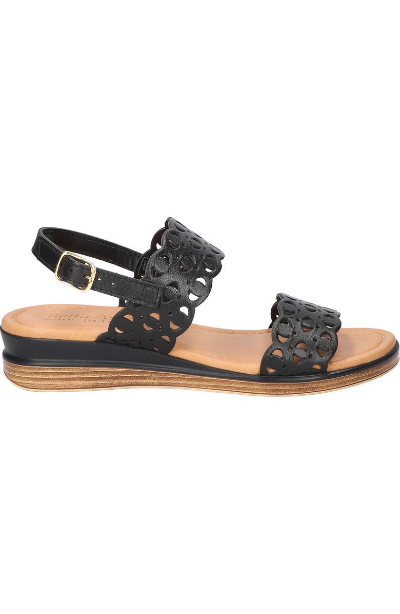 Bella Vita Zoe Italy Perforated Sandal, Alternate, color, Black Italian Leather