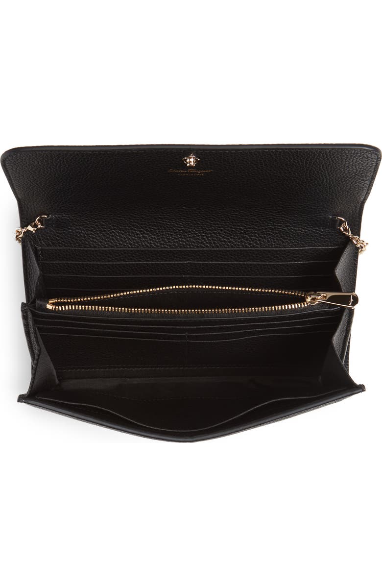 FERRAGAMO City Grainy Leather Wallet on a Chain, Alternate, color,
