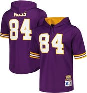 Mitchell & Ness Men's Mitchell & Ness Randy Moss Purple Minnesota Vikings Retired Player Name & Number Mesh Hoodie T-Shirt