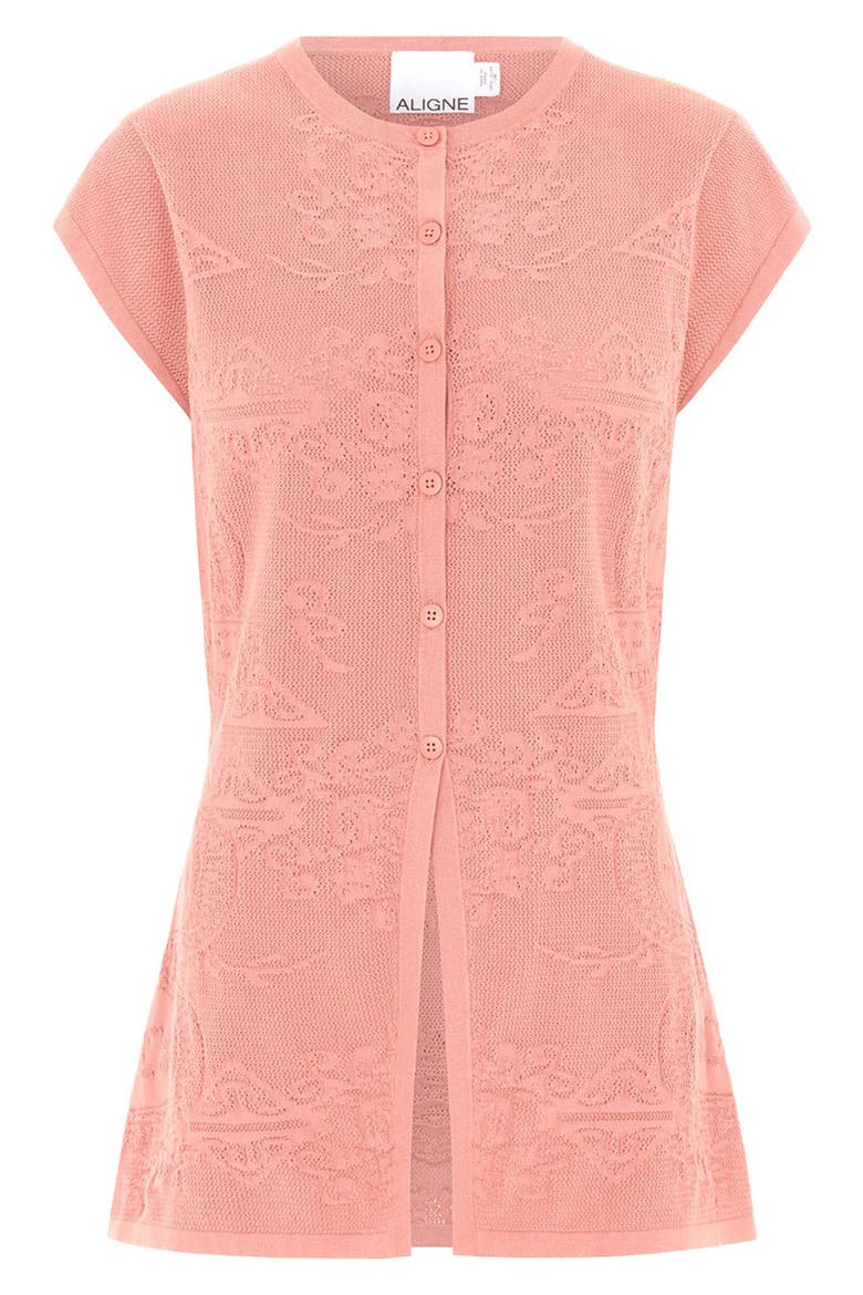 Lisbeth Knit Longline Waistcoat, Alternate, color, TERRACOTTA