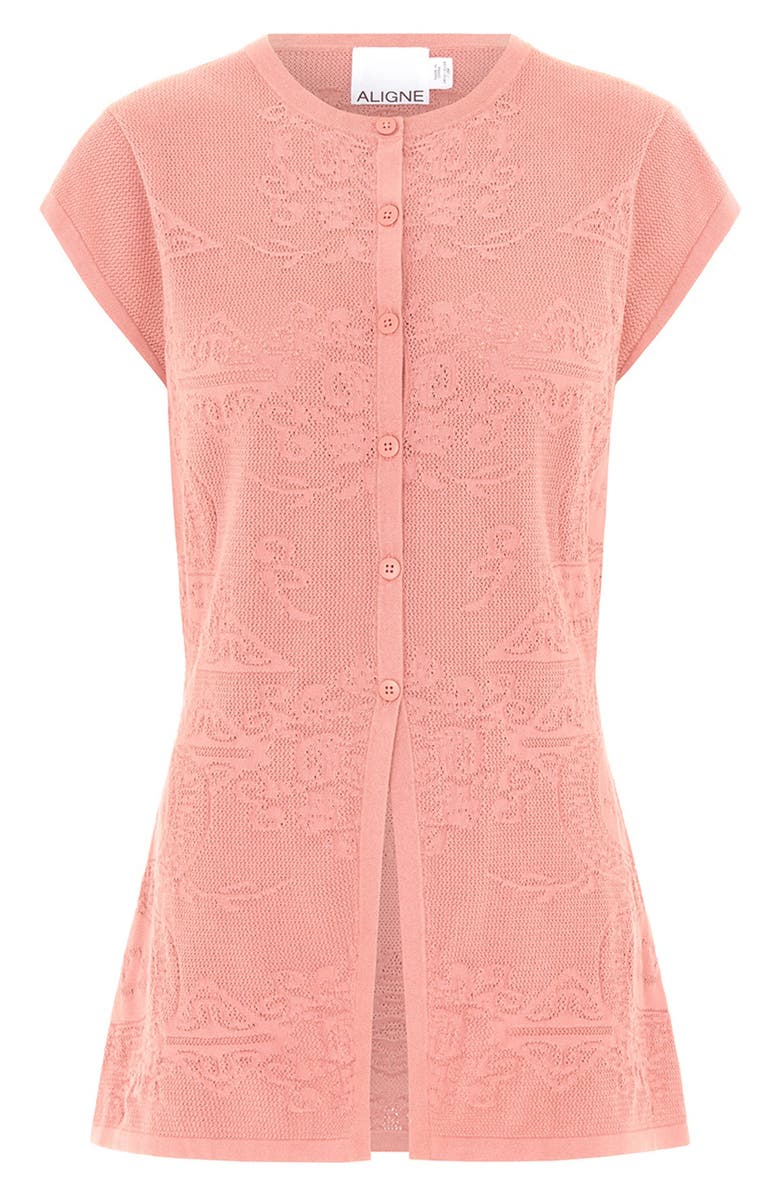 ALIGNE Lisbeth Knit Longline Waistcoat, Alternate, color, Terracotta