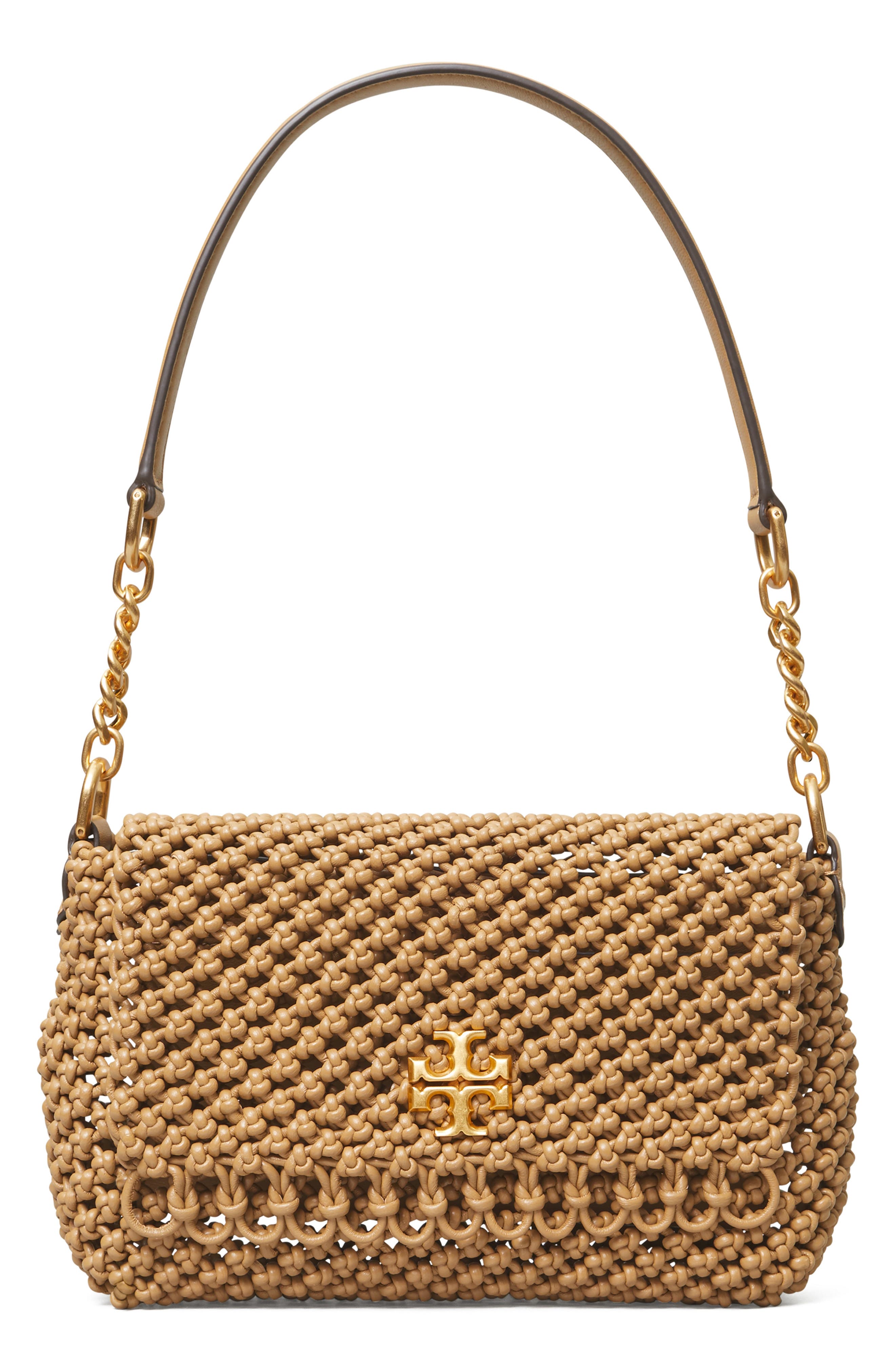 Tory Burch Kira Knotted Leather Shoulder Bag, Main, color, 