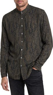John Varvatos Double Band Collar Button-Up Shirt
